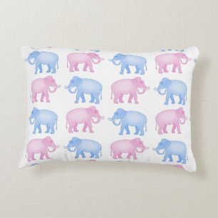 Rosa- och blåttelefantgender avslöjer prydnadskudde