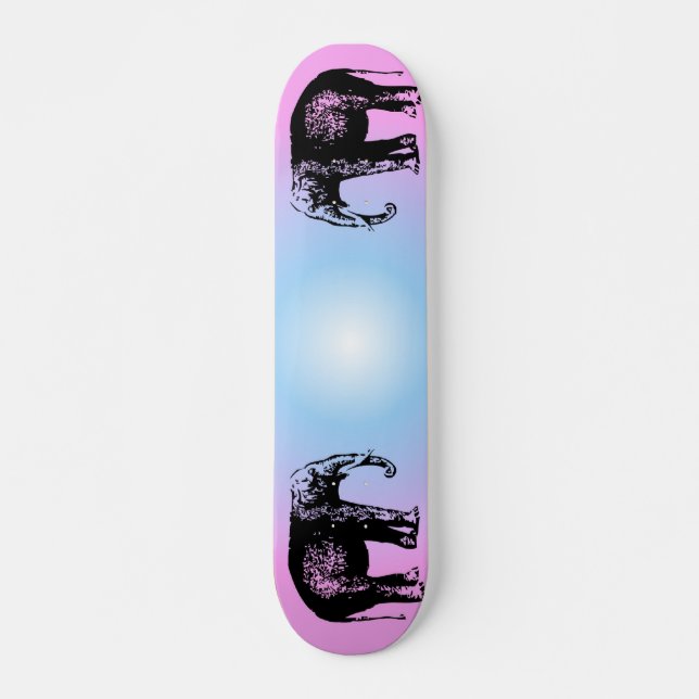 Rosa- och blåttelefantSkateboard Skateboard Bräda 21,5 Cm (Framsida)