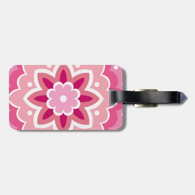 Rosa och blommig mönster bagagebricka (Baksida Vågrät)