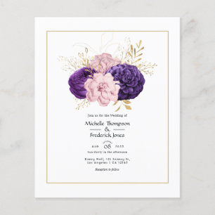 Rosa och Blommigt Bröllop Flygblad