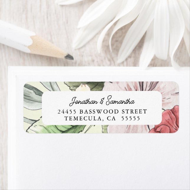  Rosa och Blommigt för sädesfall Returadress Etikett (Insitu)