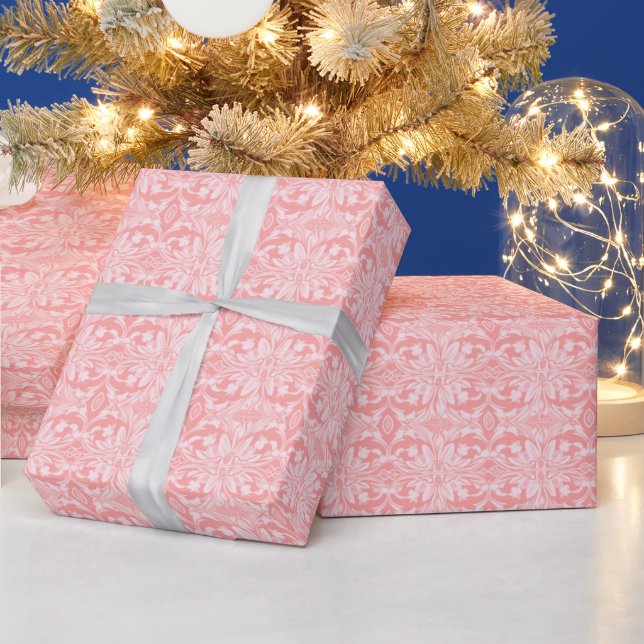 Rosa och Blommönster jul Presentpapper (Helgdagar)