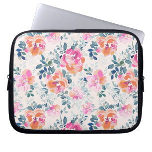Rosa och Blommönster Laptop Fodral