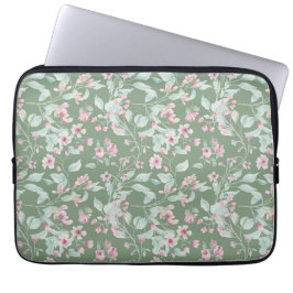 Rosa och blommönster laptop fodral