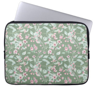 Rosa och  blommönster  laptop fodral