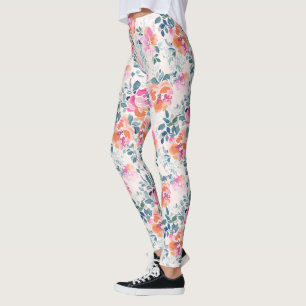 Rosa och Blommönster Leggings