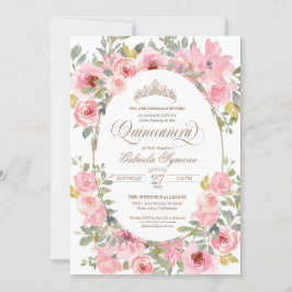 Rosa och  blommor Blommigt av vattenfärg Quinceane Inbjudningar