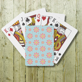 Rosa och blommor i pulverblått delikat daisy casinokort