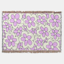 Rosa och blomsterdesign i hand plockade mysfilt