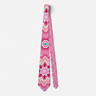 Rosa och blomsterliknande mönster slips