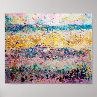 Rosa- och Blue Abstrakt Beach Poster