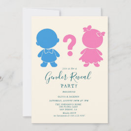 Rosa och Blue baby silhouett Gender Reveal Party Inbjudningar