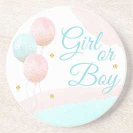Rosa och Blue Balloons Boy eller Girl Gender Revea Underlägg