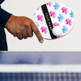 Rosa och Blue Dahlia, Blommönster, ditt namn Pingisracket