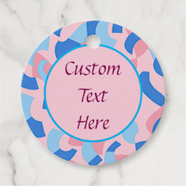 Rosa och Blue Doodle Mönster Gåvor Etiketter