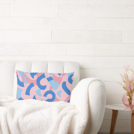 Rosa och Blue Doodle Mönster Lumbarkudde