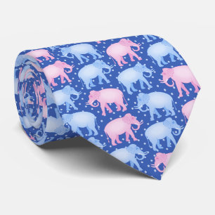 Rosa och Blue Elephants Gender Reveal Party Slips