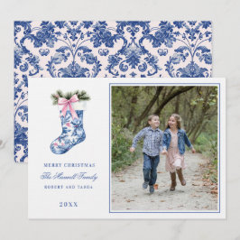 Rosa och Blue GrandMillennium Damask Stockin Photo Inbjudningar