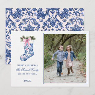 Rosa och Blue GrandMillennium Damask Stockin Photo Inbjudningar