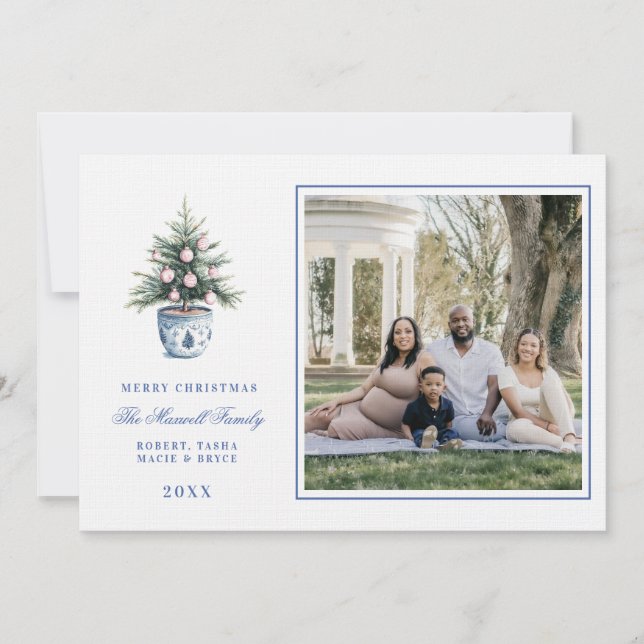 Rosa och Blue GrandMillennium Julgran Inbjudningar (Framsida)