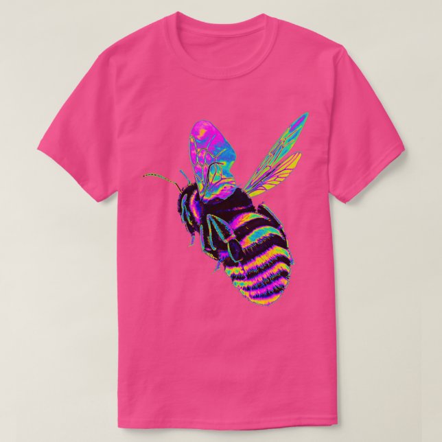 Rosa och Blue Holo Humla T Shirt (Design framsida)
