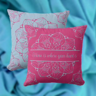 Rosa och Blue Mandala Personlig Dekorativ kudde