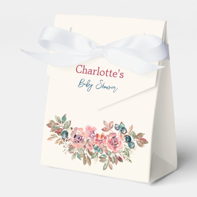 Rosa- och Blue Modern Baby Shower Presentaskar (Framsidan Sidan)