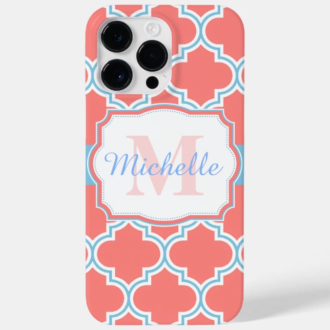 Rosa och Blue Moroccan Quatrefoil (Baksida)
