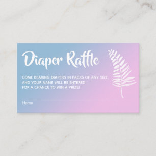 Rosa- och Blue Ombre Baby Shower Diaper Raffle Car Tilläggskort