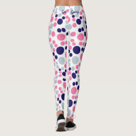 Rosa och Blue Polka Dot Leggings