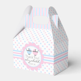 Rosa och Blue Polka dots Baby Shower Presentaskar