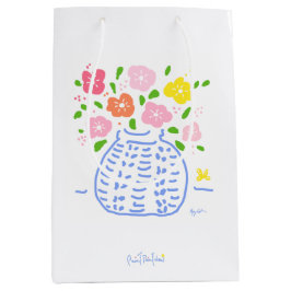 Rosa och Blue Posy Vas Gift Bag