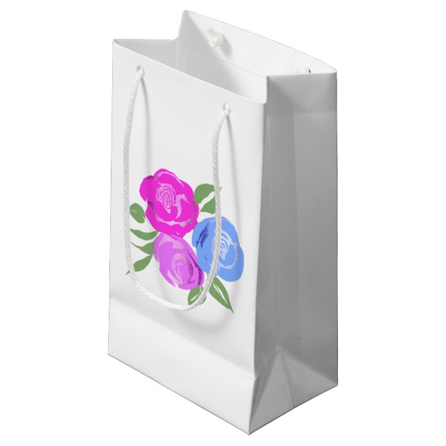 Rosa och Blue Ro Gift Bag (Framsidan Vinklad)