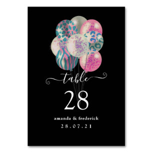 Rosa och Blue Safari Balloon Garland Bordsnummer