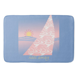Rosa och Blue Sail Away Badrumsmatta