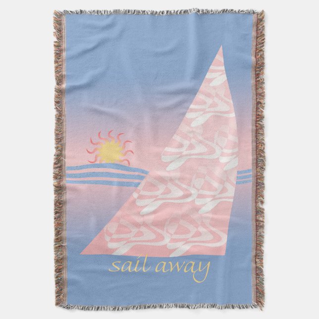 Rosa och Blue Sail Away Mysfilt (Framsidan Vertikal)