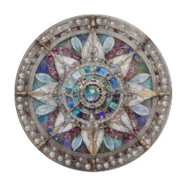 Rosa och Blue Sapphires Diamonds Pearls Mandala