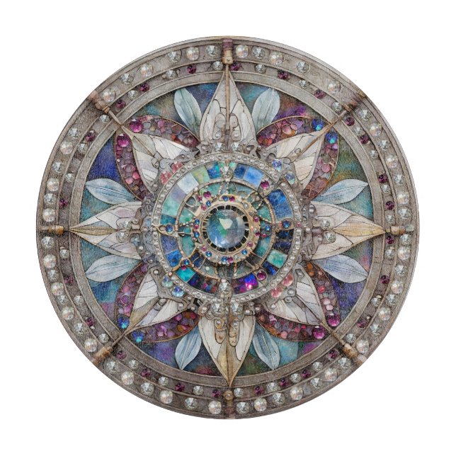 Rosa och Blue Sapphires Diamonds Pearls Mandala (Framsidan)