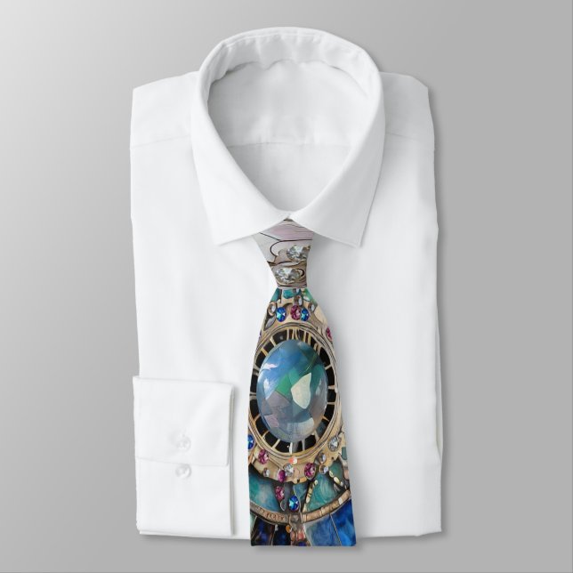 Rosa och Blue Sapphires Diamonds Pearls Mandala Slips (Bunden)