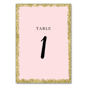 Rosa och Bordsnumren kring Glitter Bordsnummer