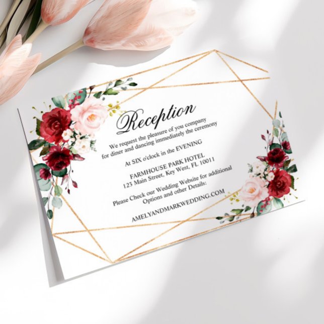  Rosa och borgerliga bröllopsmottagning Tilläggskort (Skapare uppladdad)