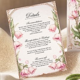 Rosa och Bröllop-kortet för Guld Blommigt