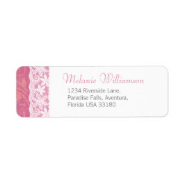 Rosa och bröllop svar på återresa till adress returadress etikett