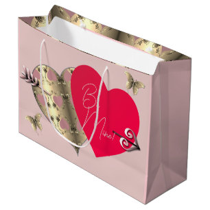 Rosa och Bronze Ro Heart Valentindagen