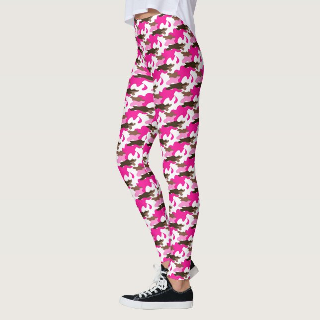Rosa och Brown Camouflage/Leggins Leggings (Vänster)