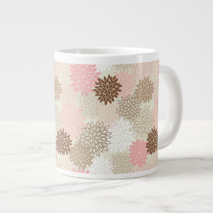 Rosa och Brown Morsa Mönster Jumbo Mugg