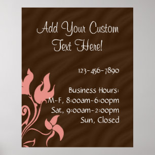 Rosa och Brown Swirl Poster