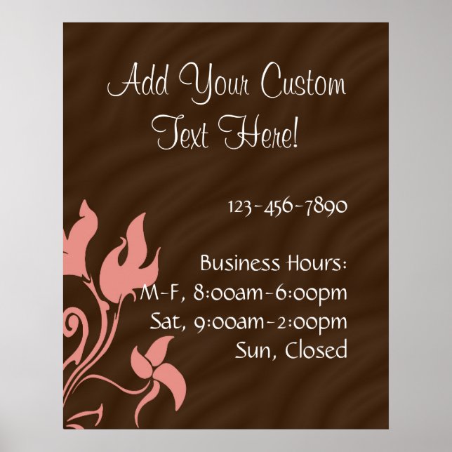 Rosa och Brown Swirl Poster (Framsidan)