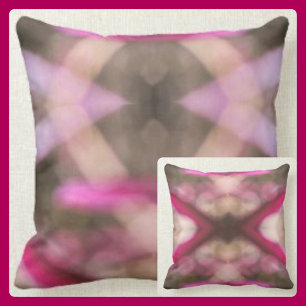 Rosa och Brown Tie Dye Boho Chic Kudde
