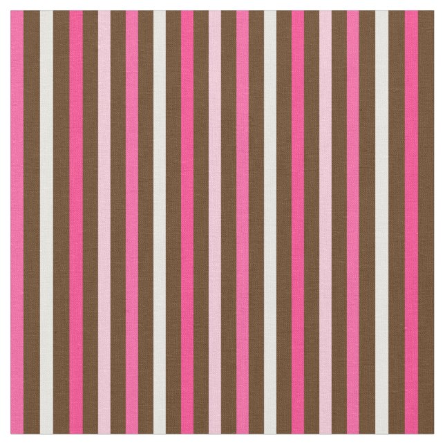 Rosa och brun 15-Stripe-struktur Tyg (Närbild)